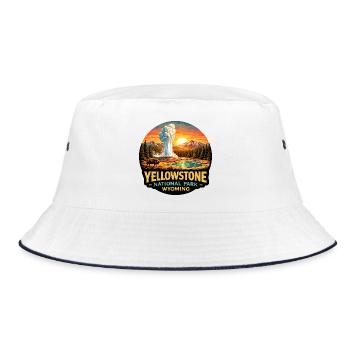 Yellowstone National Park Adventure Nature - Bucket Hat - white/navy - Front