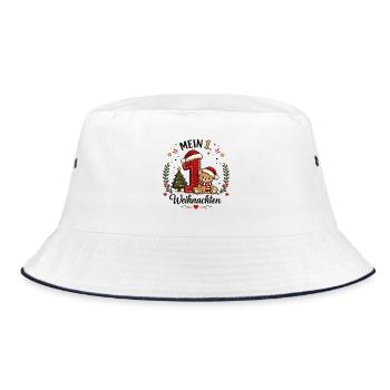 Mein Erstes Weihnachten Teddy - Bucket Hat - Weiß/Navy - Vorne