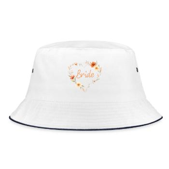 Mariée ! Cœur floral bohème, design floral, Per - Bob - blanc/marine - Devant