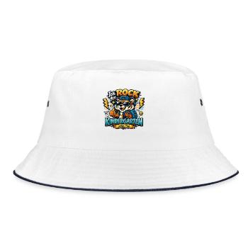 Ich rock den Kindergarten jeden Tag - Bucket Hat - Weiß/Navy - Vorne