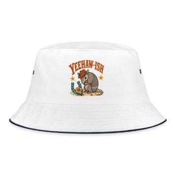 Yeehaw Ish Cowboy Armadillo - Bucket Hat - white/navy - Front