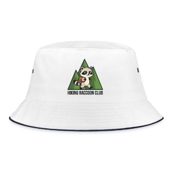 Wandering raccoon in the forest - Bucket Hat - white/navy - Front