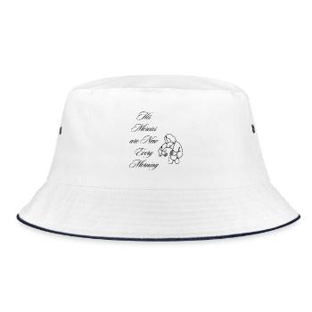 His Mercies Are New Every Morning Line Art Quote - Bucket Hat - white/navy - Front