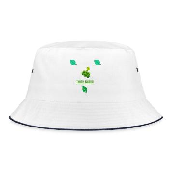 Thank Green: Leafy Bulb - Bucket Hat - white/navy - Front