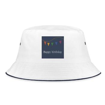 Happy Birthday Colorful Streamers - Bucket Hat - white/navy - Front