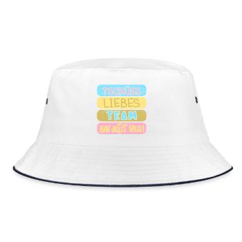 Abschied Liebes Team - Bucket Hat - Weiß/Navy - Vorne