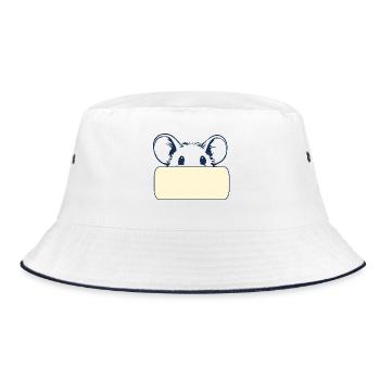 Name tag mouse - Bucket Hat - white/navy - Front