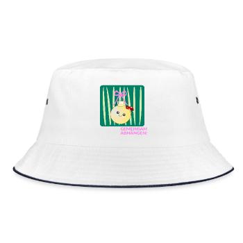 Weihnachten Weihnachtskugel Abhängen - Bucket Hat - Weiß/Navy - Vorne
