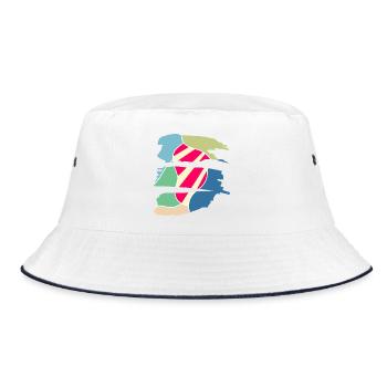 Retro Modern Color Design - Bucket Hat - white/navy - Front