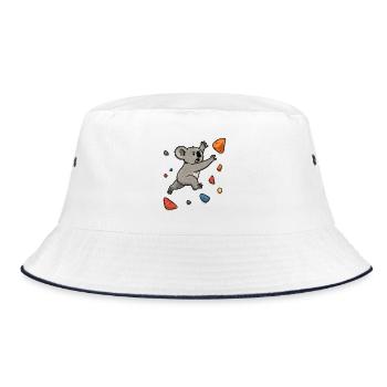 Koala Bouldering Dyno – Climbing Jump - Bucket Hat - white/navy - Front