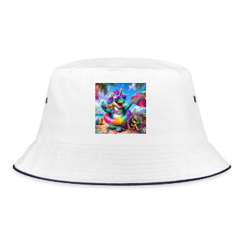 Logo de la plage - Bob - blanc/marine - Devant