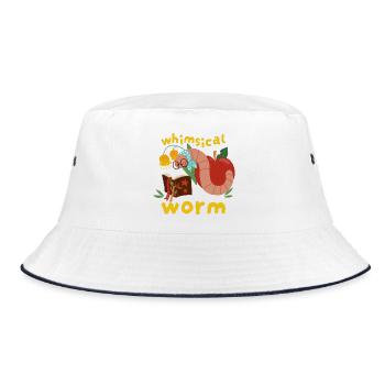 Whimsical Worm - Bucket Hat - white/navy - Front