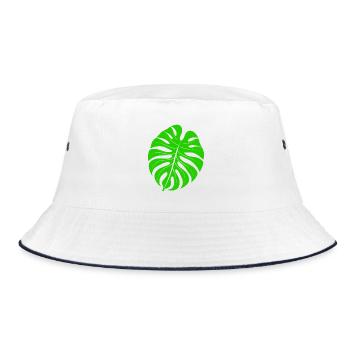 Monstera feuille - Bob - blanc/marine - Devant