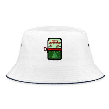 Merry Christmas Fishes - Bucket Hat - white/navy - Front