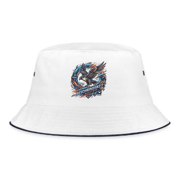 Geschwindigkeit – Ungezähmte Energie - Bucket Hat - Weiß/Navy - Vorne