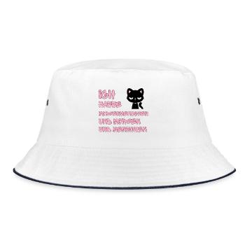 ICH HASSE MORGENMENSCHEN UND MORGEN UND MENSCHEN - Bucket Hat - Weiß/Navy - Vorne