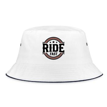 Ride Fast Badge Logo - Bob - blanc/marine - Devant