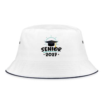 Senior 2027 Graduation | Class of 2027 Shirt - Bucket Hat - white/navy - Front