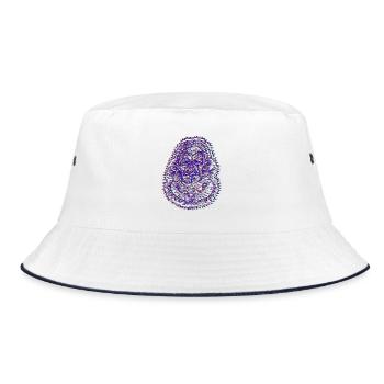 Neon Mandala Dragon Eye - Bucket Hat - white/navy - Front