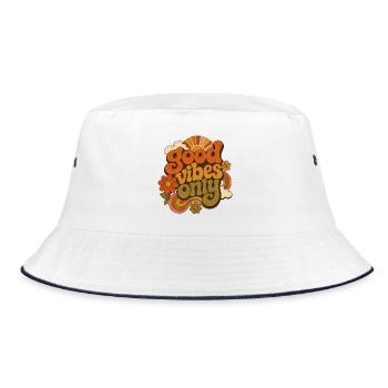 vibes - Bucket Hat - white/navy - Front