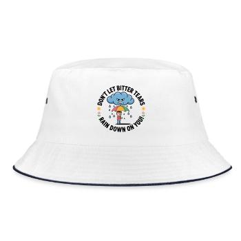 Don't Let Bitter Tears Rain Down On You - Bucket Hat - white/navy - Front