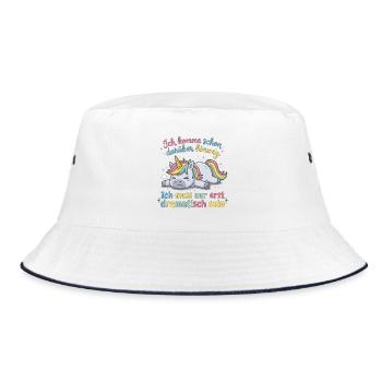 Dramatisches Einhorn: Ich muss erst dramatisch ... - Bucket Hat - Weiß/Navy - Vorne