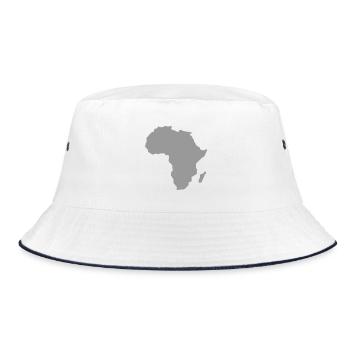 Karte von Afrika - Bucket Hat - Weiß/Navy - Vorne