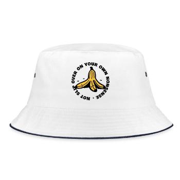 Banane Spruch - Bucket Hat - Weiß/Navy - Vorne