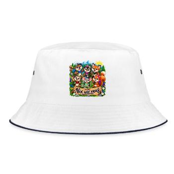 Waldtiere Outdoor - Bucket Hat - Weiß/Navy - Vorne