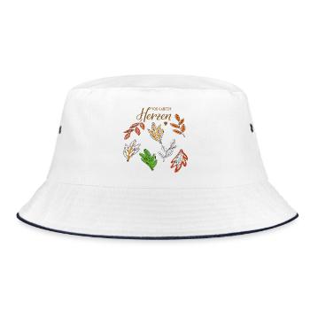 Herbstlaub - Bucket Hat - Weiß/Navy - Vorne