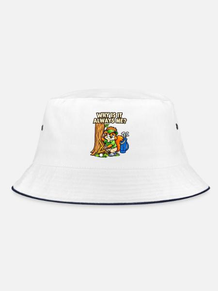 Lustiger Golfer – Why Is It Always Me? - Bucket Hat - Weiß/Navy