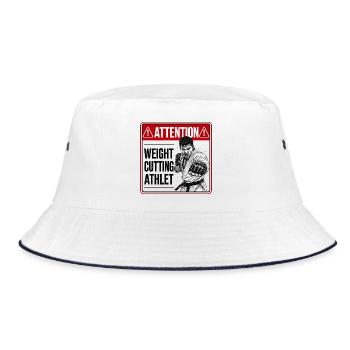 Attention weight cutting athlet - Bucket Hat - Weiß/Navy - Vorne
