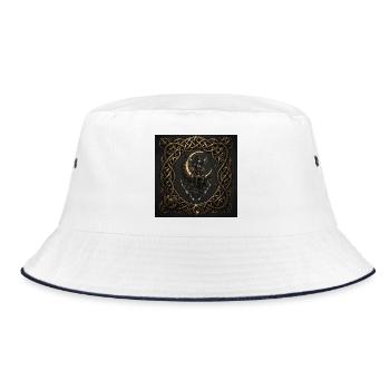 Lunar-Steampunk-Fee mit Zahnrädern - Bucket Hat - Weiß/Navy - Vorne