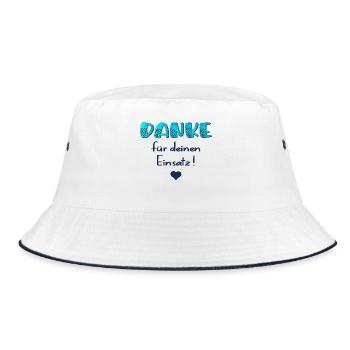 Danke für Einsatz - Bucket Hat - Weiß/Navy - Vorne