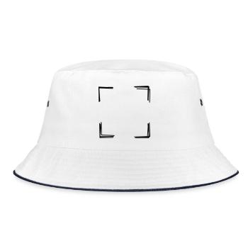 Rahmenecken handgezeichnet - Bucket Hat - Weiß/Navy - Vorne
