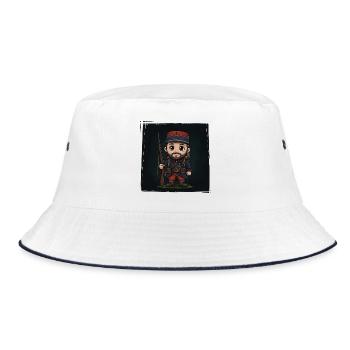 Eins - Bucket Hat - Weiß/Navy - Vorne