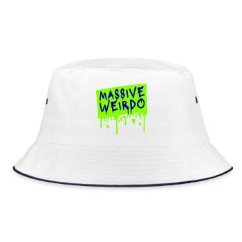 Massive weirdo Komischer Weirdo Lustig Spruch Logo - Bucket Hat - Weiß/Navy - Vorne