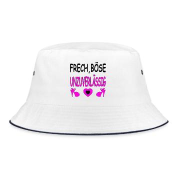 High Heels - Bucket Hat - Weiß/Navy - Vorne