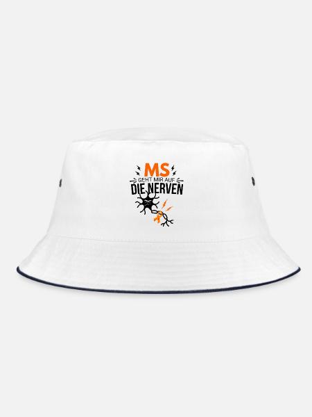MS geht mir auf die Nerven – Multiple Sklerose - Bucket Hat - Weiß/Navy