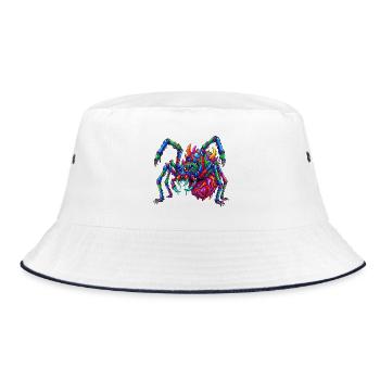 Neon Arachnid Rampage - Bucket Hat - Weiß/Navy - Vorne