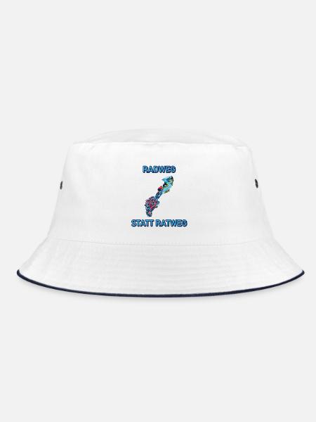 Radweg statt Ratweg - Bucket Hat - Weiß/Navy