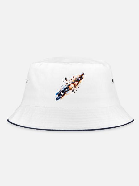 Feuerkette: Brennende Kraft - Bucket Hat - Weiß/Navy