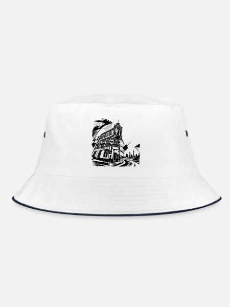 Frankfurt - Bucket Hat - Weiß/Navy