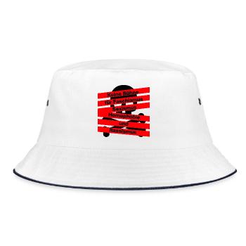 KEINE BÜHNE FÜR FASCHISMUS, HASS UND AUSGRENZUNG - Bucket Hat - Weiß/Navy - Vorne