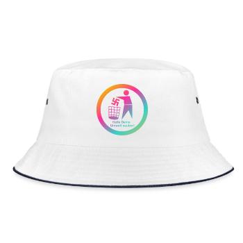 Zeichen setzen Gegen Rechts. Gegen Nazis. - Bucket Hat - Weiß/Navy - Vorne