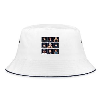 Pixel Gangster Ensemble - Bucket Hat - Weiß/Navy - Vorne