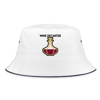 Weindekanter Karaffe Logo - Bucket Hat - Weiß/Navy - Vorne