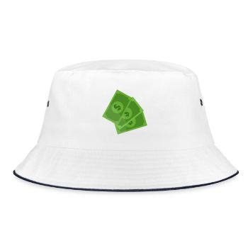 Dollar-Banknoten - Bucket Hat - Weiß/Navy - Vorne