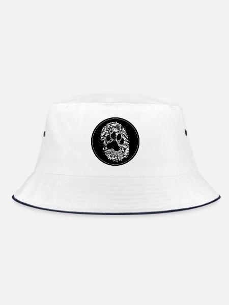 Hund Pfote Mensch FIngerabdruck - Bucket Hat - Weiß/Navy