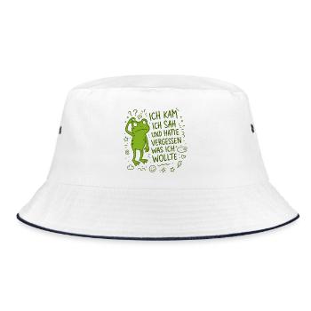 Ich kam ich sah und hatte vergessen was ich wollte - Bucket Hat - Weiß/Navy - Vorne